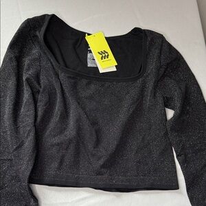 All in Motion Black Sparkle Crop Top